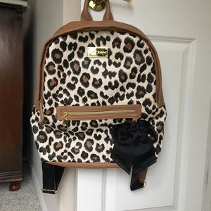 betsey johnson cheetah backpack